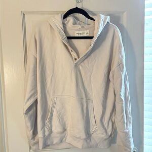 Abercrombie & Fitch Men's Cream Hoodie Sweater